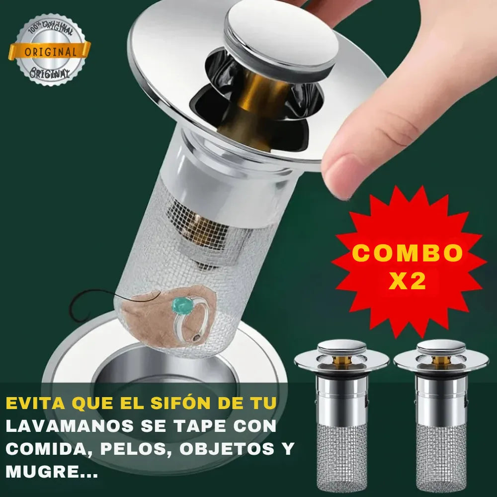 Combo x2 unidades Tapón Filtro Para Lavamanos